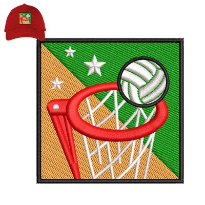 Netball Embroidery logo for Cap.