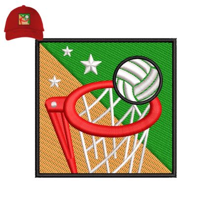 Netball Embroidery logo for Cap.