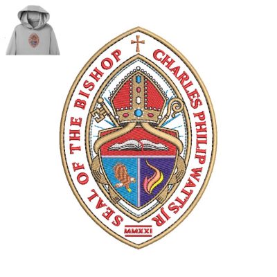 Seal of Bishop Embroidery logo for Hoodie.