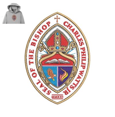 Seal of Bishop Embroidery logo for Hoodie.