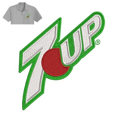 7up Embroidery logo for Polo shirt.