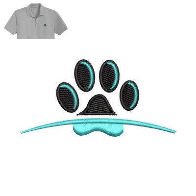 Dog Paw Print Embroidery logo for Polo shirt.