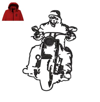 Drawing Motorcycle Embroidery logo for Jacket.