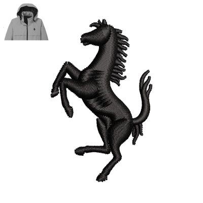 Jumping Horse Embroidery logo for jacket.