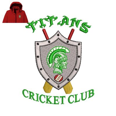 Titans Cricket Club Embroidery logo for Jacket.
