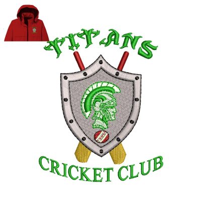 Titans Cricket Club Embroidery logo for Jacket.