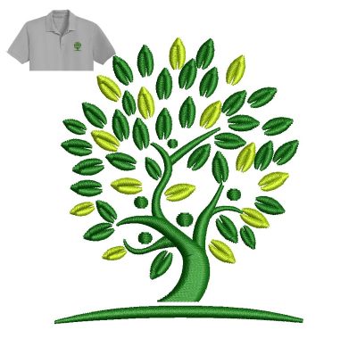 Tree Embroidery logo for Polo shirt.