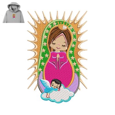 Virgin Of Guadalupe Embroidery logo for Hoodie.