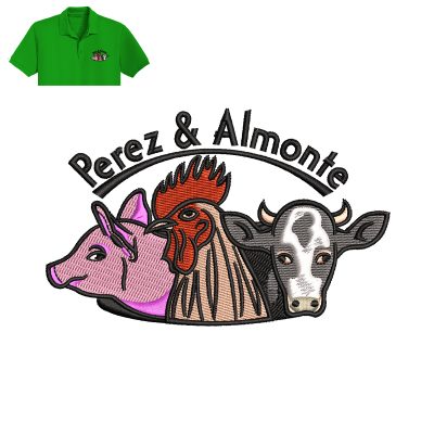 Perez and almonte Embroidery logo for Polo Shirt.