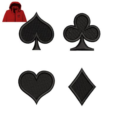 Playing card Embroidery logo for Jacket.