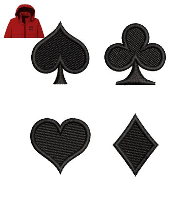 Playing card Embroidery logo for Jacket.