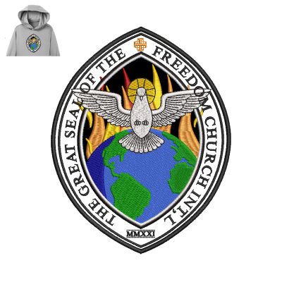 Seal of freedom Embroidery logo for Hoodie.