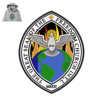Seal of freedom Embroidery logo for Hoodie.