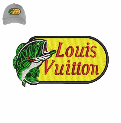 Bass Fish Louis Vuitton Embroidery logo for Cap.