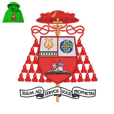 Coat of arms of Cardinal Embroidery logo for Hoodie.