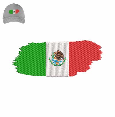 Mexican Flag Embroidery logo for Cap.