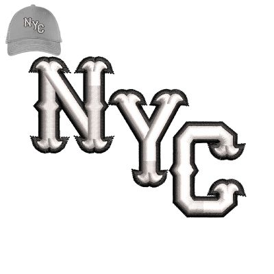 NYC 3d puff Embroidery logo for Cap.