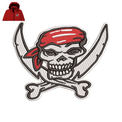 Pirate Skull Embroidery logo for Jacket.