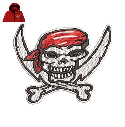 Pirate Skull Embroidery logo for Jacket.