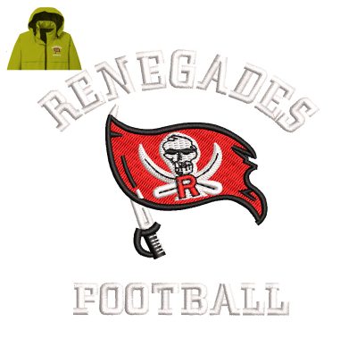 Renegades Football Embroidery logo for jacket.