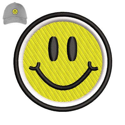 Smile Emoji Embroidery logo for Cap.
