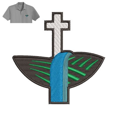 Christian Cross Embroidery logo for Polo shirt.