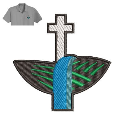 Christian Cross Embroidery logo for Polo shirt.