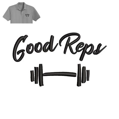 Good Reps Embroidery logo for polo shirt.