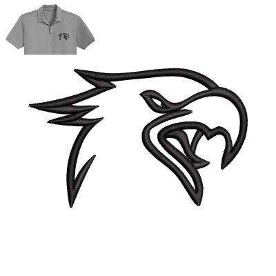 Hell hawk Embroidery logo for Polo shirt.