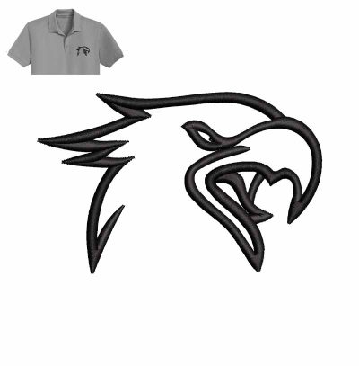 Hell hawk Embroidery logo for Polo shirt.