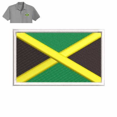 Jamaica flag Embroidery logo for Polo shirt.