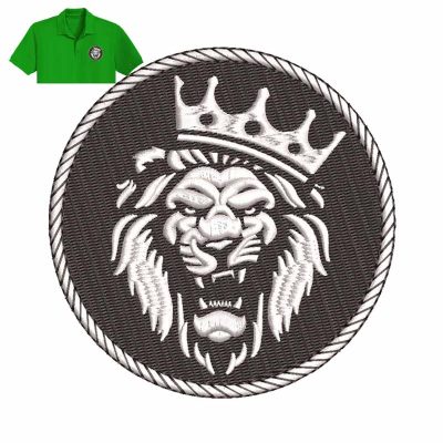 Lion King Embroidery logo for Polo shirt.