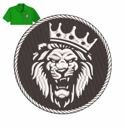 Lion King Embroidery logo for Polo shirt.