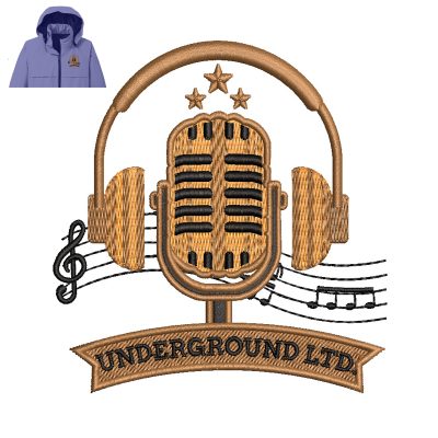 Music Underground LTD Embroidery logo for Jacket.