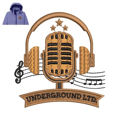 Music Underground LTD Embroidery logo for Jacket.