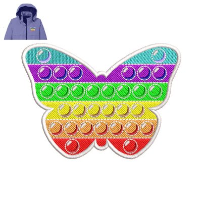 Pop-it Butterfly Embroidery logo for Jacket.