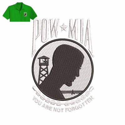 Pow Mia Embroidery logo for Polo shirt.