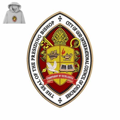 The Presiding Bishop Embroidery logo for Hoodie.