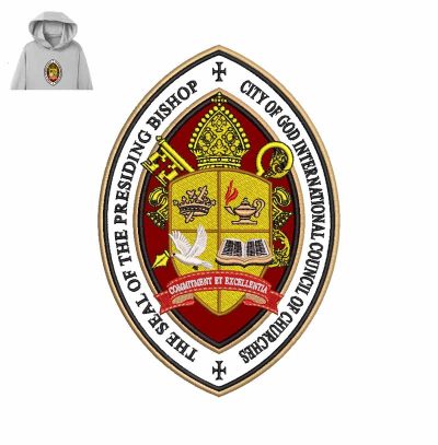 The Presiding Bishop Embroidery logo for Hoodie.