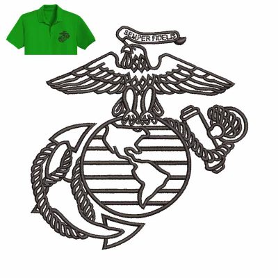 USMC Ega Embroidery logo for Polo shirt.