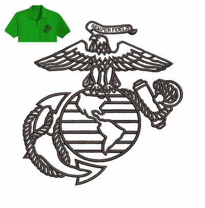 USMC Ega Embroidery logo for Polo shirt.