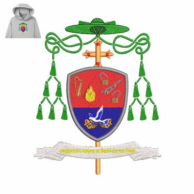 Coat of arms of kingdom of God Embroidery logo for Hoodie.