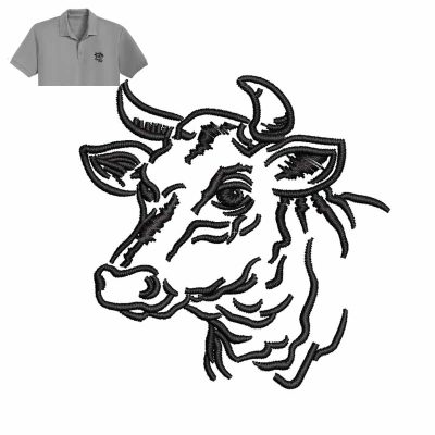 Dairy Cow Embroidery logo for Polo shirt.