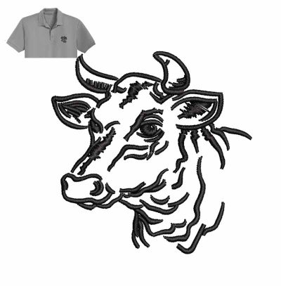 Dairy Cow Embroidery logo for Polo shirt.