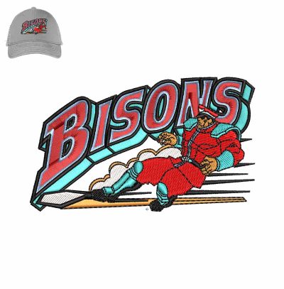 M. Bisons alpha Embroidery logo for cap.