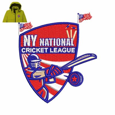 NY National Cricket League Embroidery logo for Jacket.