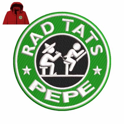 Rad Tats Pepe Embroidery logo for Jacket.