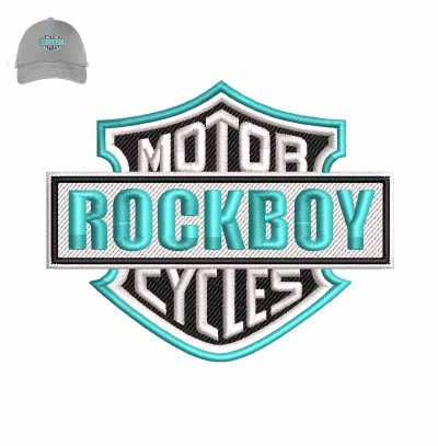 Rockboy Motor Cycles Embroidery logo for Cap.