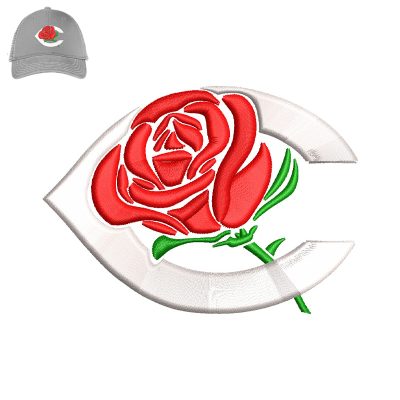 C Rose 3d Embroidery logo for Cap.