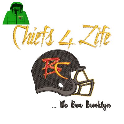 Chiefs 4 Zife Helmet Embroidery logo for Jacket.